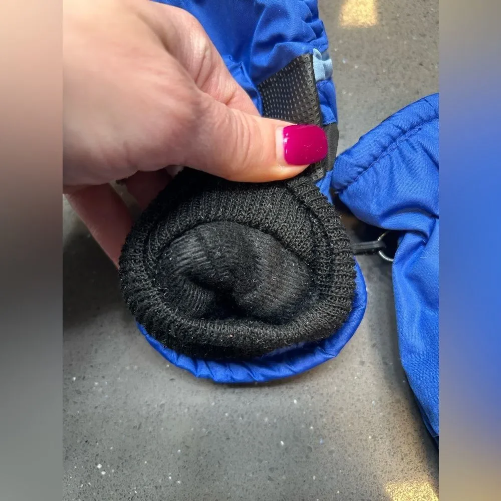 Blue and Black Winter Mittens
